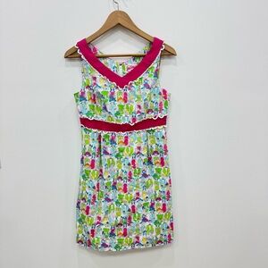 Lilly Pulitzer Giddy Up Originals Derby Dress Sz 4 lined cotton blend rare